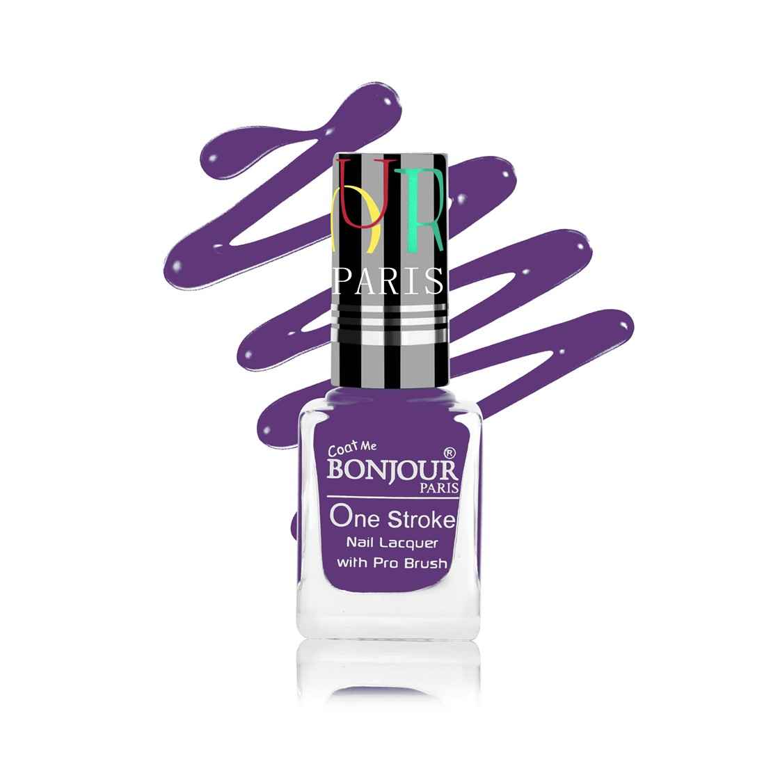 Buy Bonjour Paris Coat Me Satin Matte Finish Long Lasting Nail Polish with Quick Dry Formulation, Purple( 9 ml) - Purplle