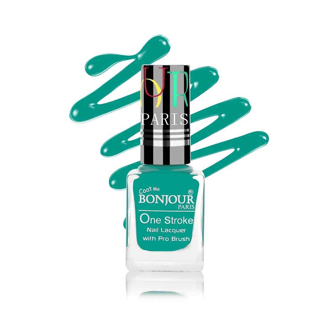 Buy Bonjour Paris Coat Me Satin Matte Finish Long Lasting Nail Polish with Quick Dry Formulation, Jade - Green( 9 ml) - Purplle