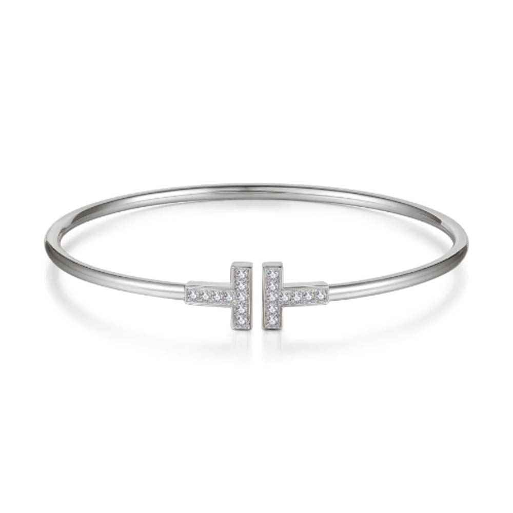 Buy Ferosh Silver T Shape Cuff Bracelet - Purplle