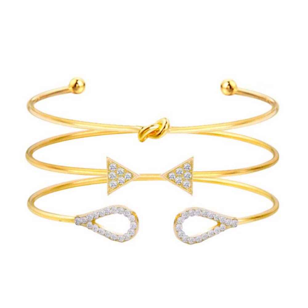 Buy Ferosh Knot Arrow Cuff Bracelet Set - Set of 3 Pcs - Purplle
