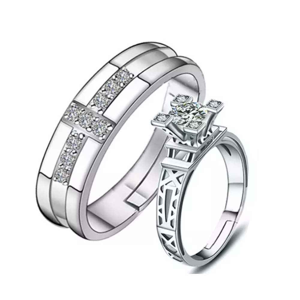Buy Ferosh Jemma Couple Diamond Ring - Purplle