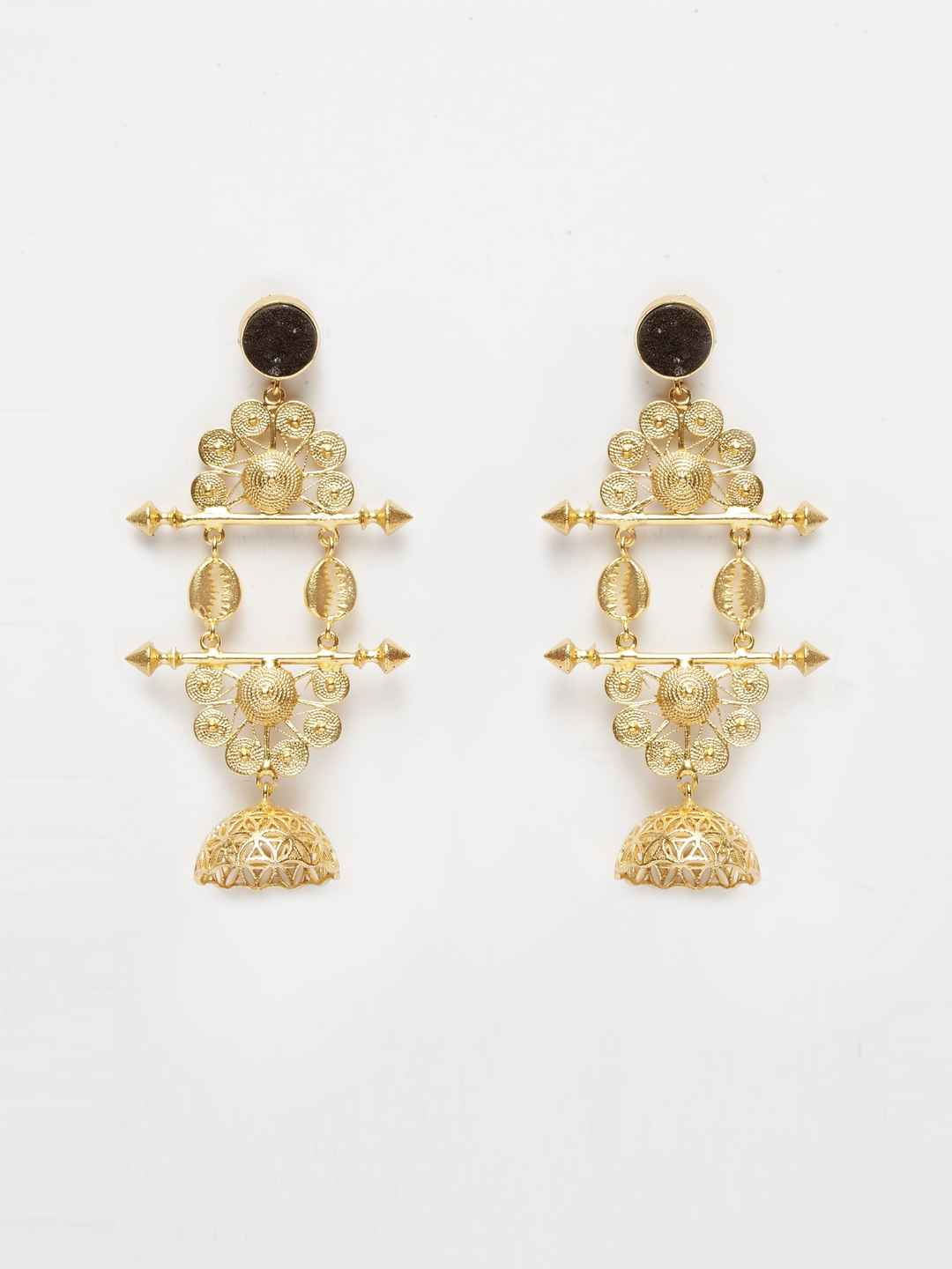 Buy Ferosh Gold Galore Indo-Western Drop Earrings - Purplle