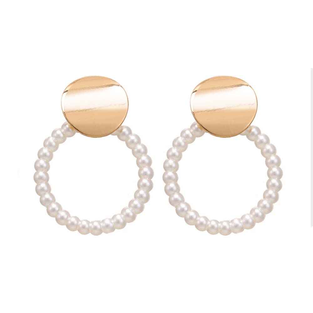 Buy Ferosh Diona Open Circle Pearl Earrings - Purplle