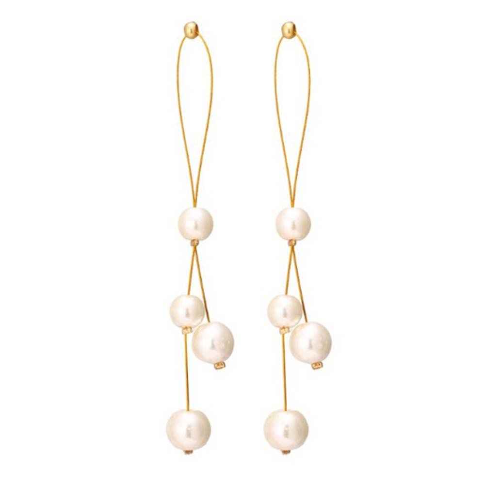 Buy Ferosh Half-Knot Pearl Studded Long Drop Earrings - Purplle