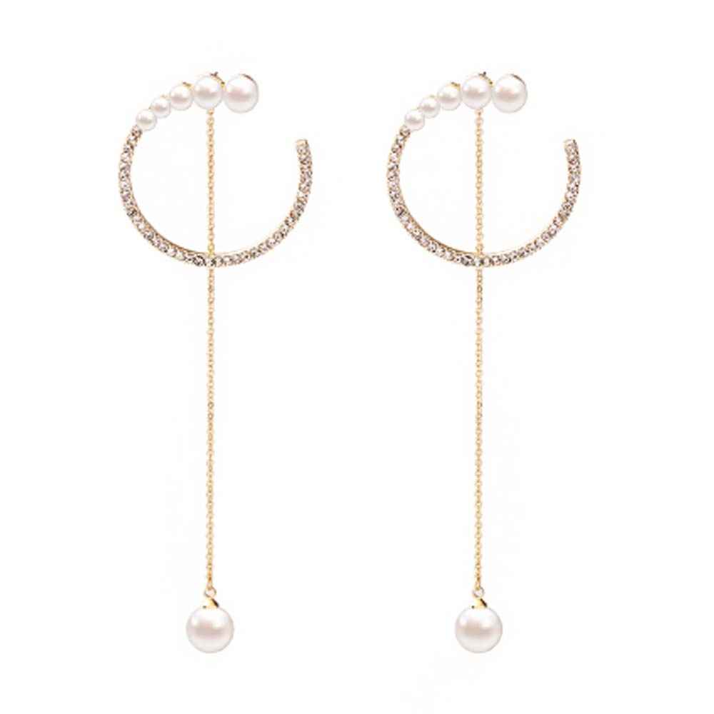 Buy Ferosh Liora Designer Circular Gold Pearl Drop Earrings for Women - Purplle