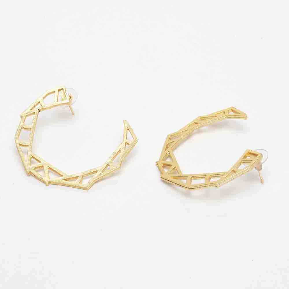 Buy Ferosh Rurik Golden Half-Hoop Earrings - Purplle