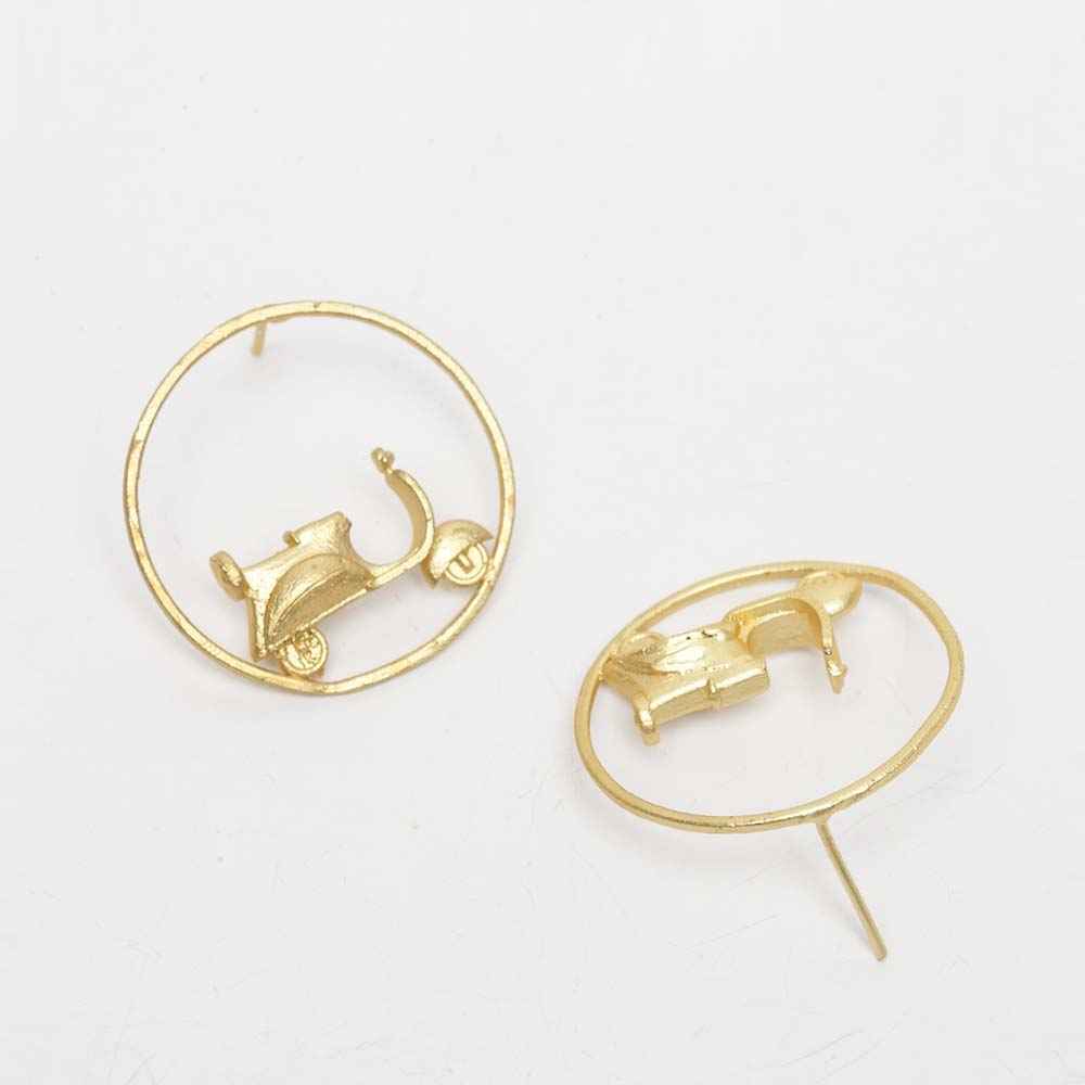 Buy Ferosh Gold Scooter Hoop Earrings - Purplle
