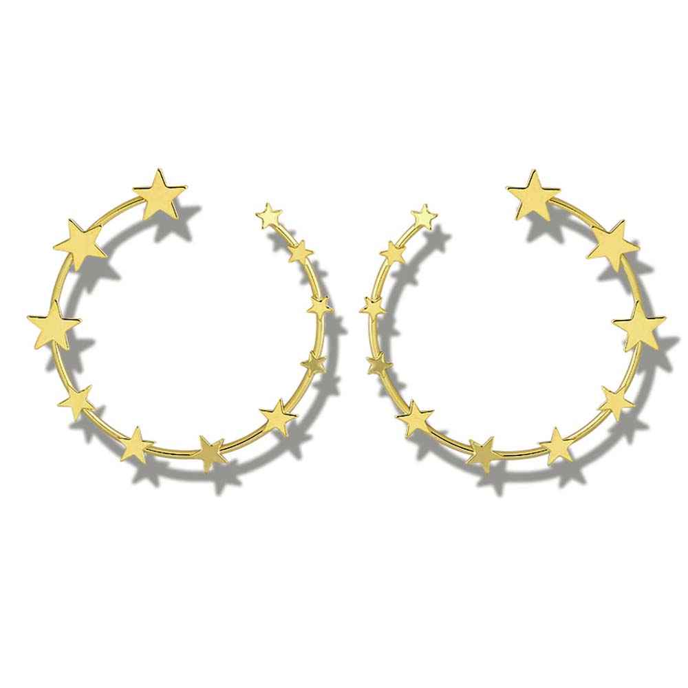 Buy Ferosh Star Hoop Earrings - Purplle