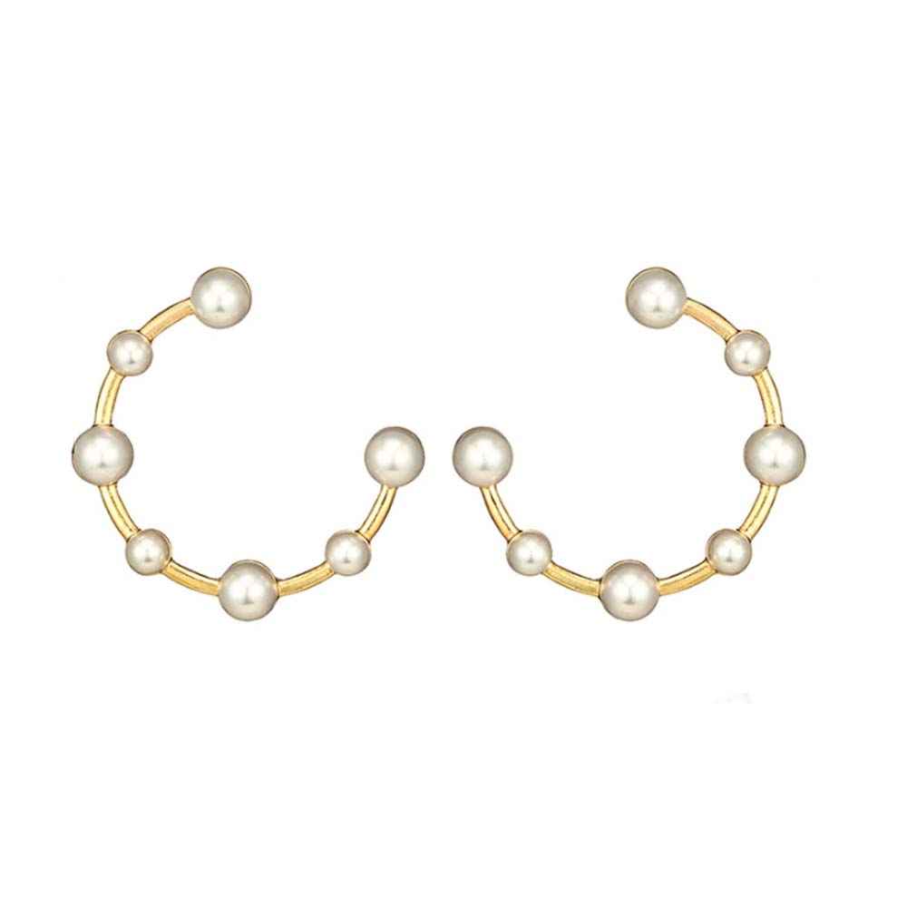 Buy Ferosh Pearls Semi Hoop Earrings - Purplle