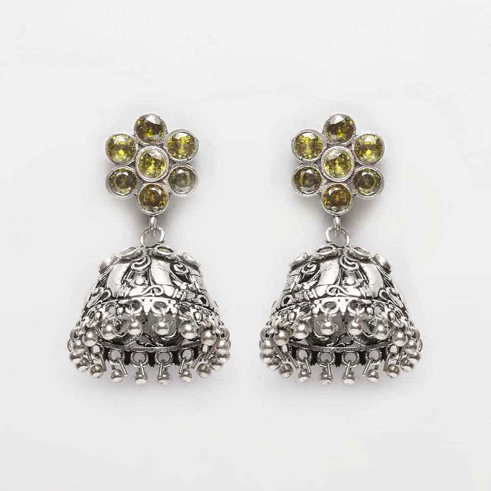 Buy Ferosh Dainty Oxidized Neon Jhumkas - Purplle