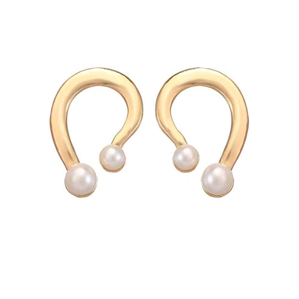 Buy Ferosh Designer Golden Pearl Drop Earrings - Purplle