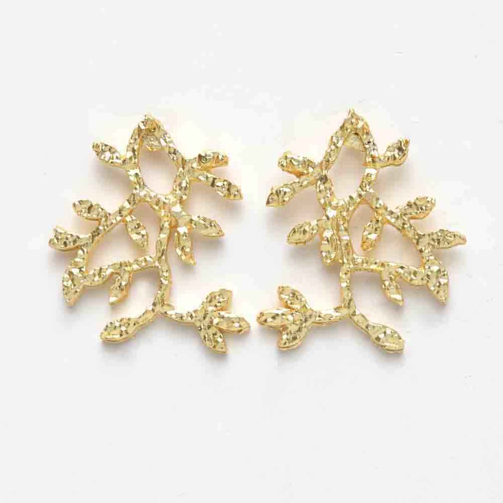 Buy Ferosh Flannery Leafy Branch Golden Drop Earrings - Purplle