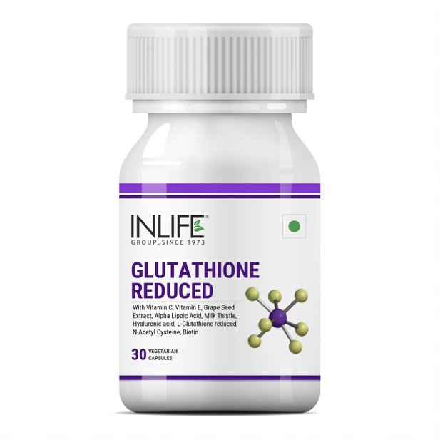 Buy INLIFE L Glutathione Reduced Supplement Vitamin C Milk Thistle Grape Seed Extract Biotin Skin Whitening Men Women 1000mg - 30 Veg Capsules - Purplle