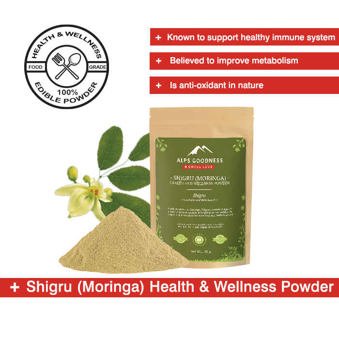 Buy Alps Goodness Health & Wellness Powder - Shigru (Moringa) (50 gm) to Enhance Overall Well-Being - Purplle