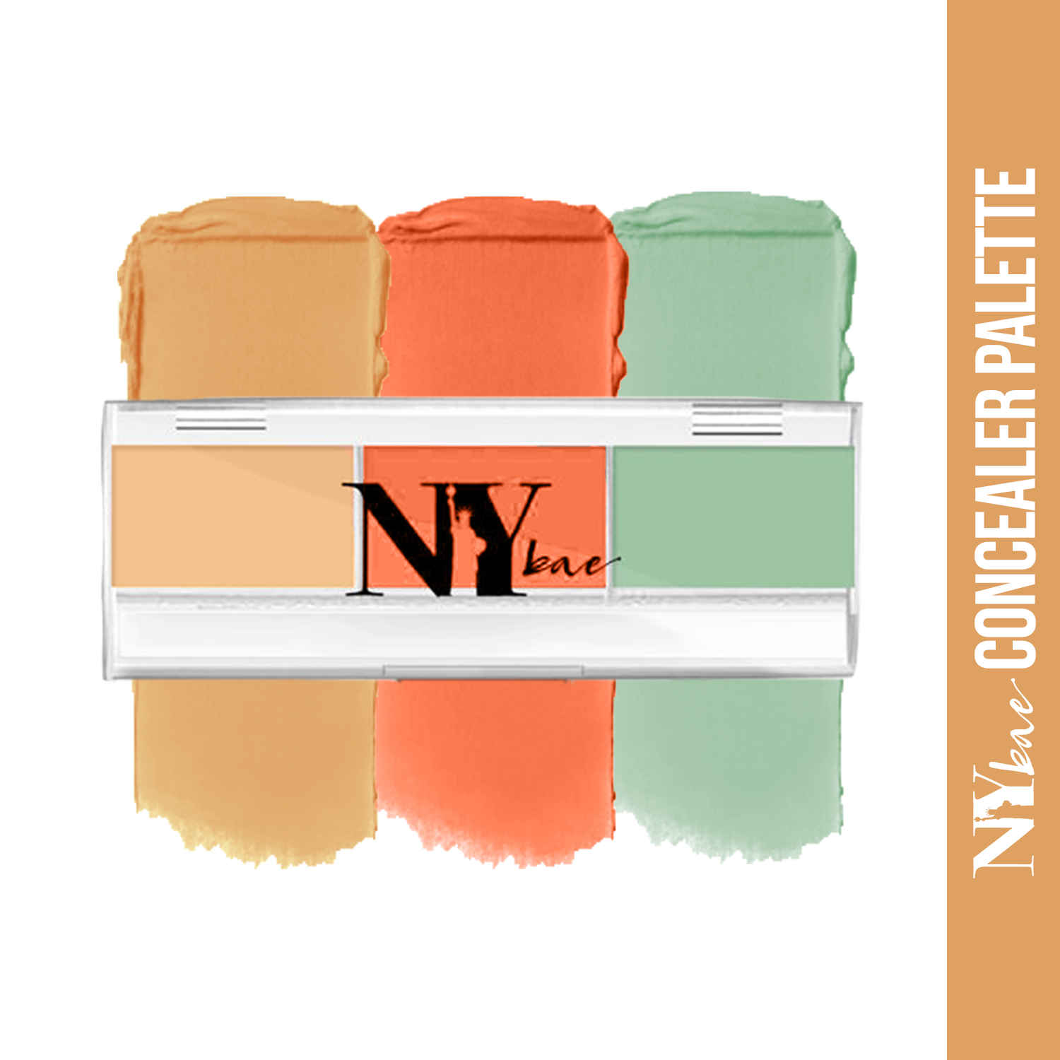 Buy NY Bae Concealer with Orange & Green Color Corrector Palette, For Wheatish Skin, Maskin' at Manhattan - Almond at Top of the Rock 3 (1.5 g X 3) - Purplle