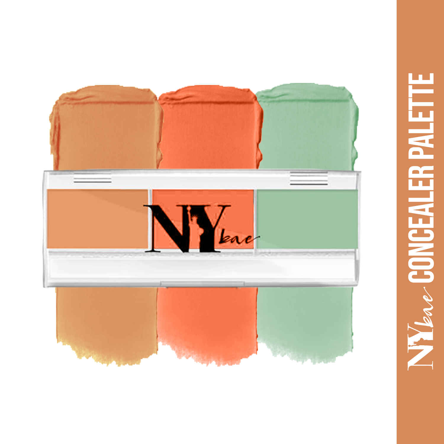 Buy NY Bae Concealer Palette with Orange & Green Color Corrector, For Dusky Skin, Maskin' at Manhattan - Caramel at Theatre District 5 (1.5 g X 3) - Purplle
