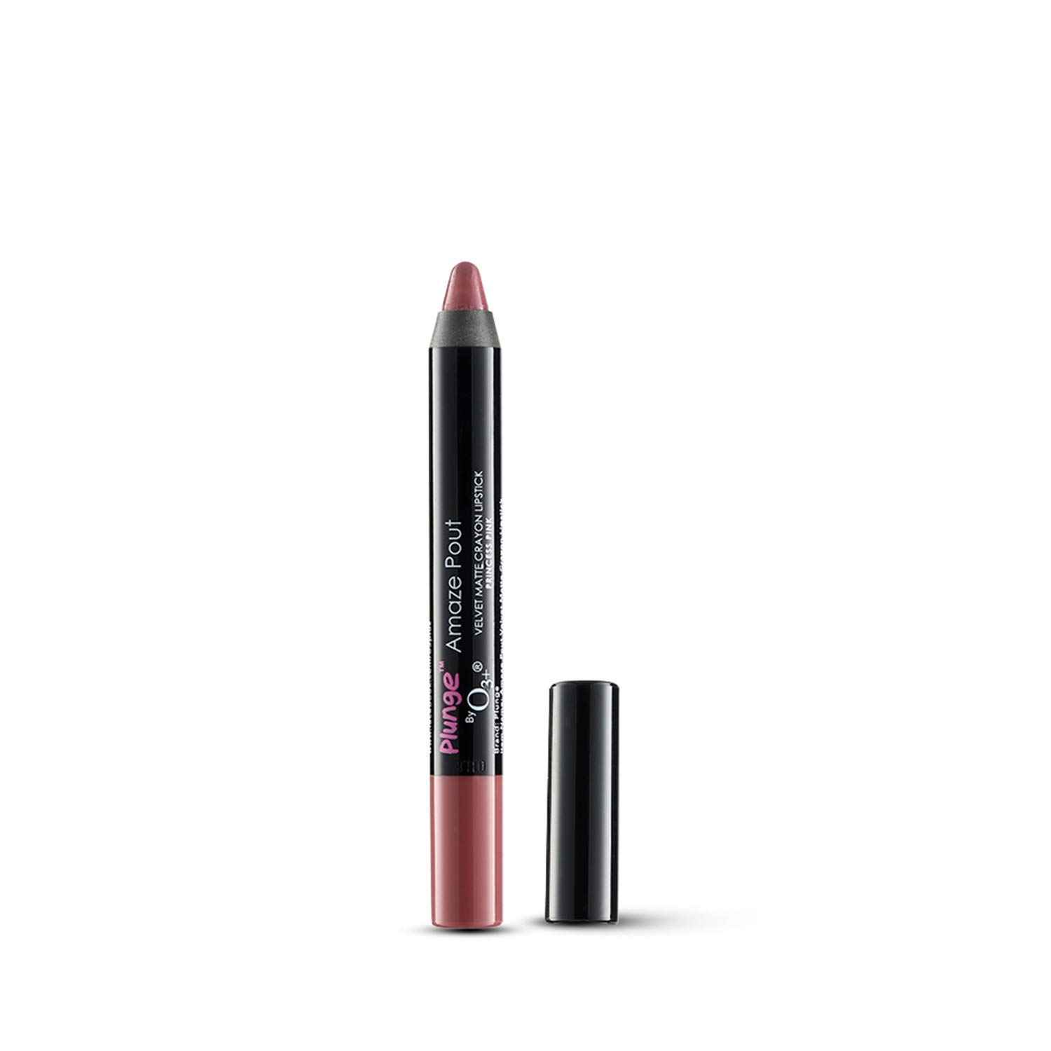 Buy O3+ Plunge Amaze Pout Velvet Matte Crayon Lipstick Pencil with Free Sharpener (Princess Pink, 2.8 g) - Purplle