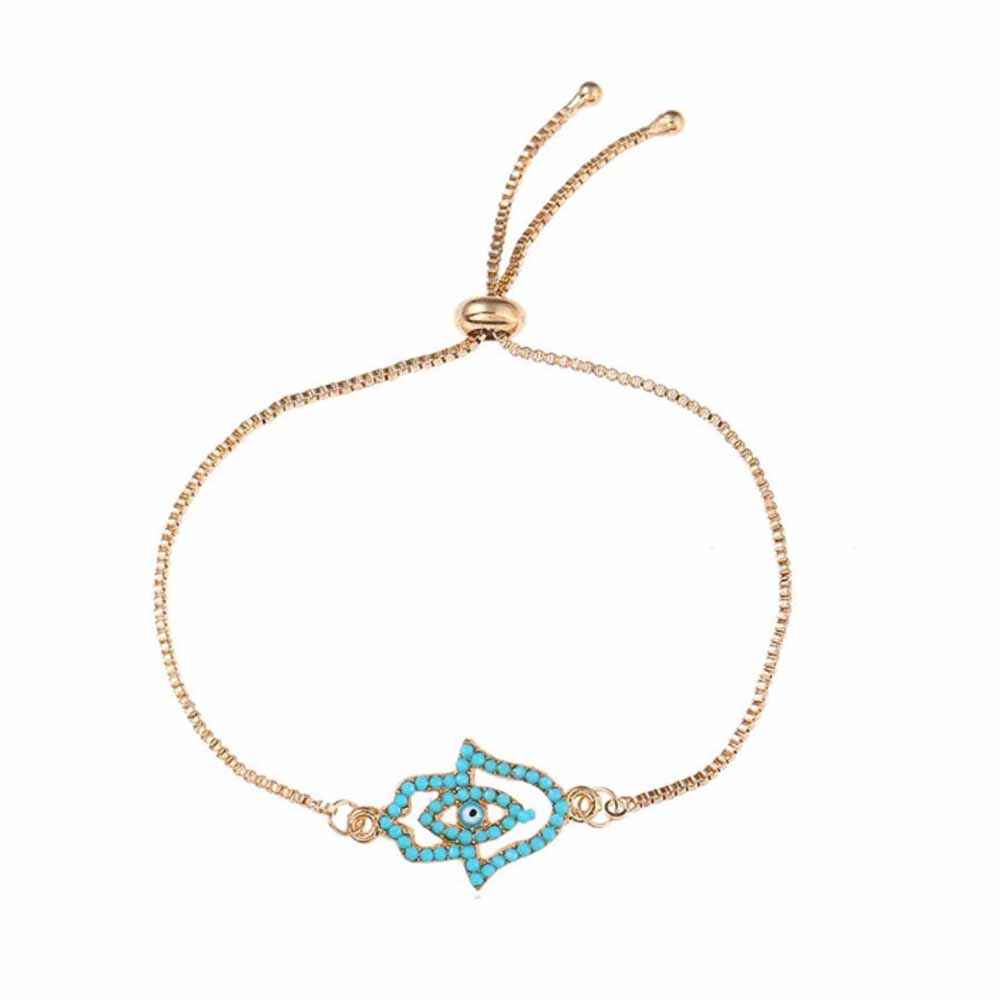 Buy Ferosh Ailna Golden Devil Eye-Hand Bracelet - Purplle