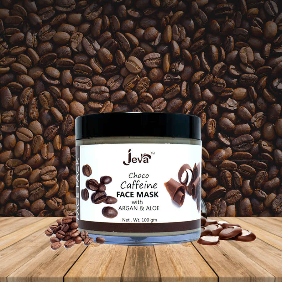 Buy Jeva Choco Caffeine Glow Face Mask with Argan & Aloe for normal/oily skin (100 g) - Purplle