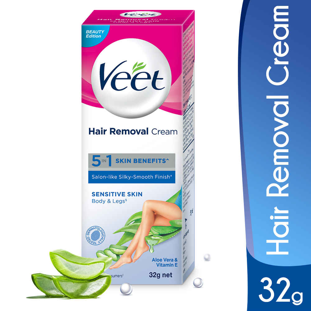 Buy Veet Hair Removal Cream for Sensitive Skin (32 g) Pack Of 3 - Purplle