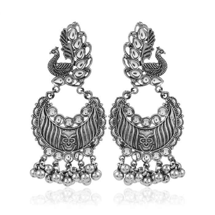 Buy Karatcart Afghani Tribal Oxidised Dangler Stylish Fancy Party Wear Light Weight Peacock Earrings For Women - Purplle