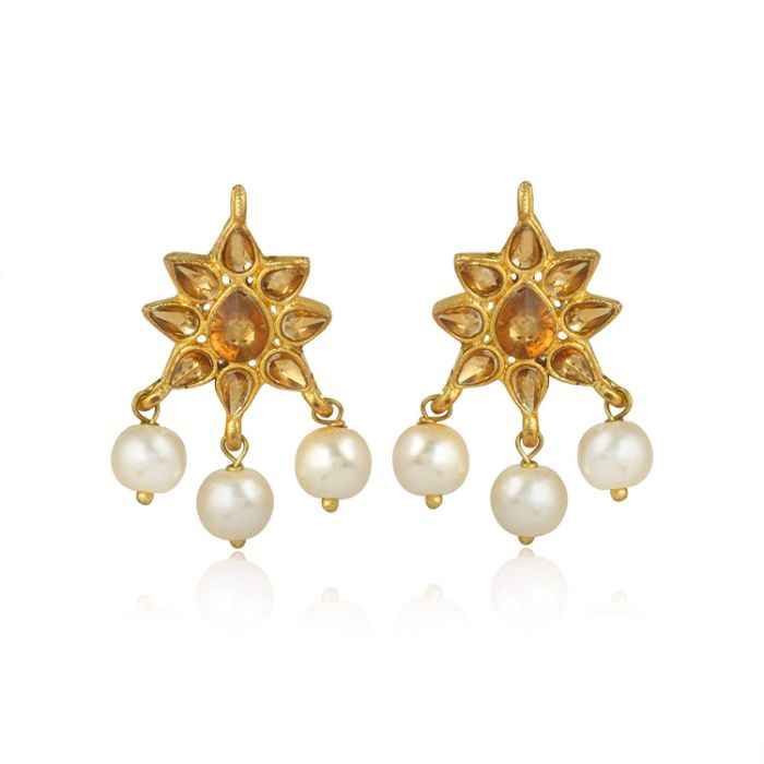 Buy Karatcart GoldPlated Kundan Stylish Fancy Party Wear Stud Earrings For Women - Purplle
