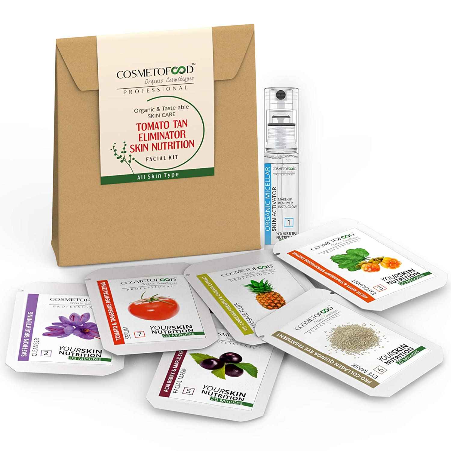 Buy Cosmetofood Professional Tomato Tan Eliminator Skin Nutrition Facial Kit (35 ml) - Purplle