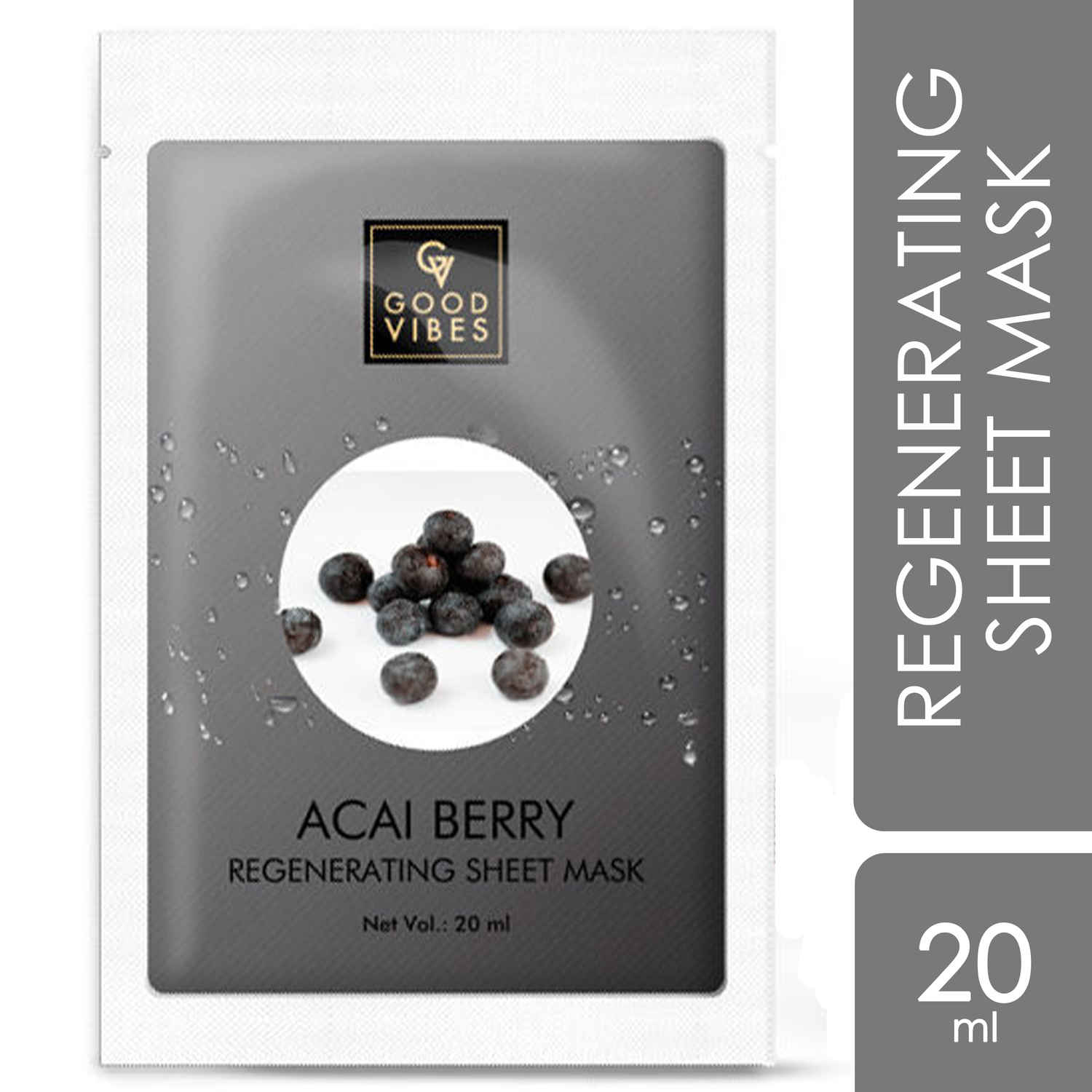 Buy Good Vibes Regenerating Sheet Mask - Acai Berry (20 ml) - Purplle