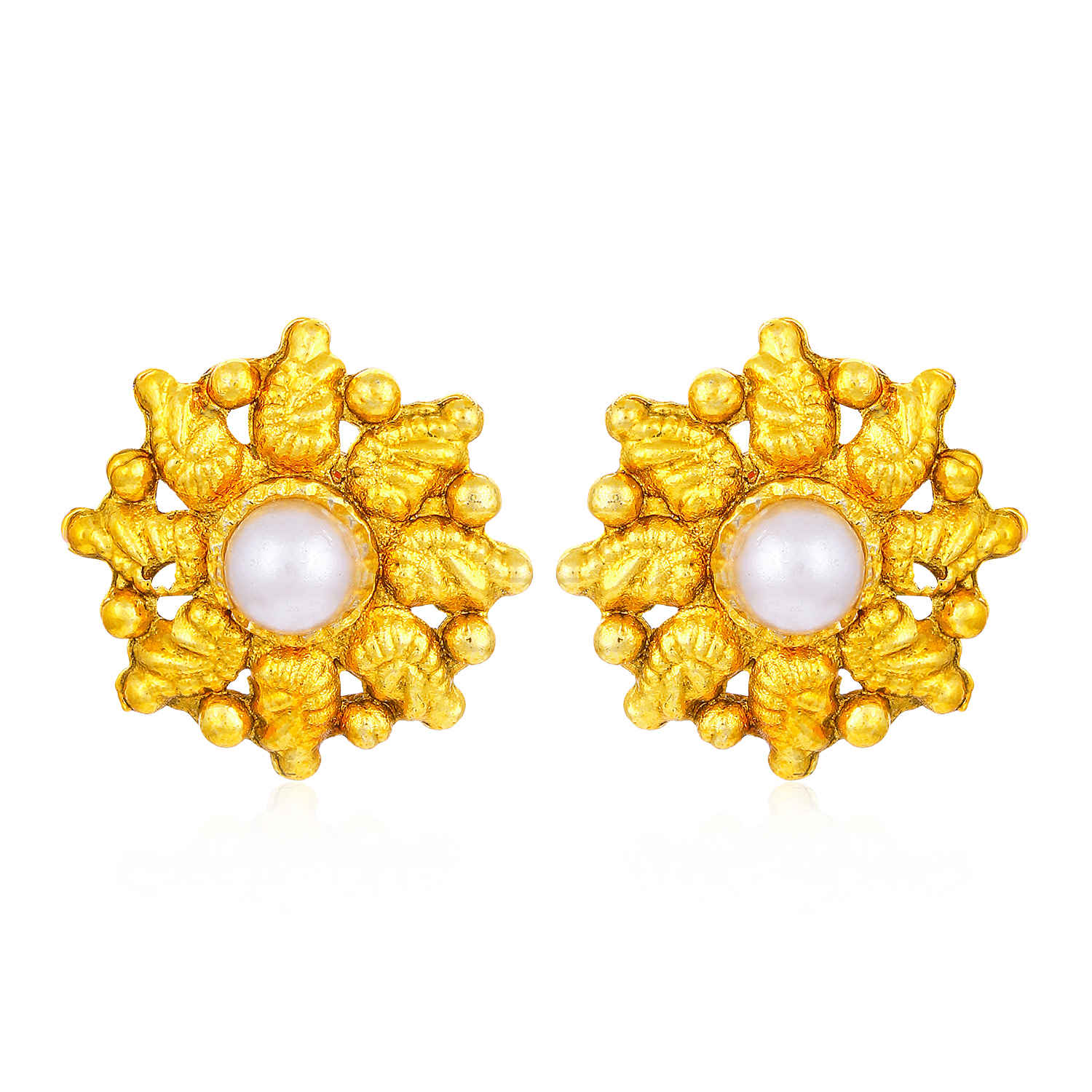 Buy Sukkhi Brilliant Gold Plated Pearl Stud for Women - E78844 - Purplle