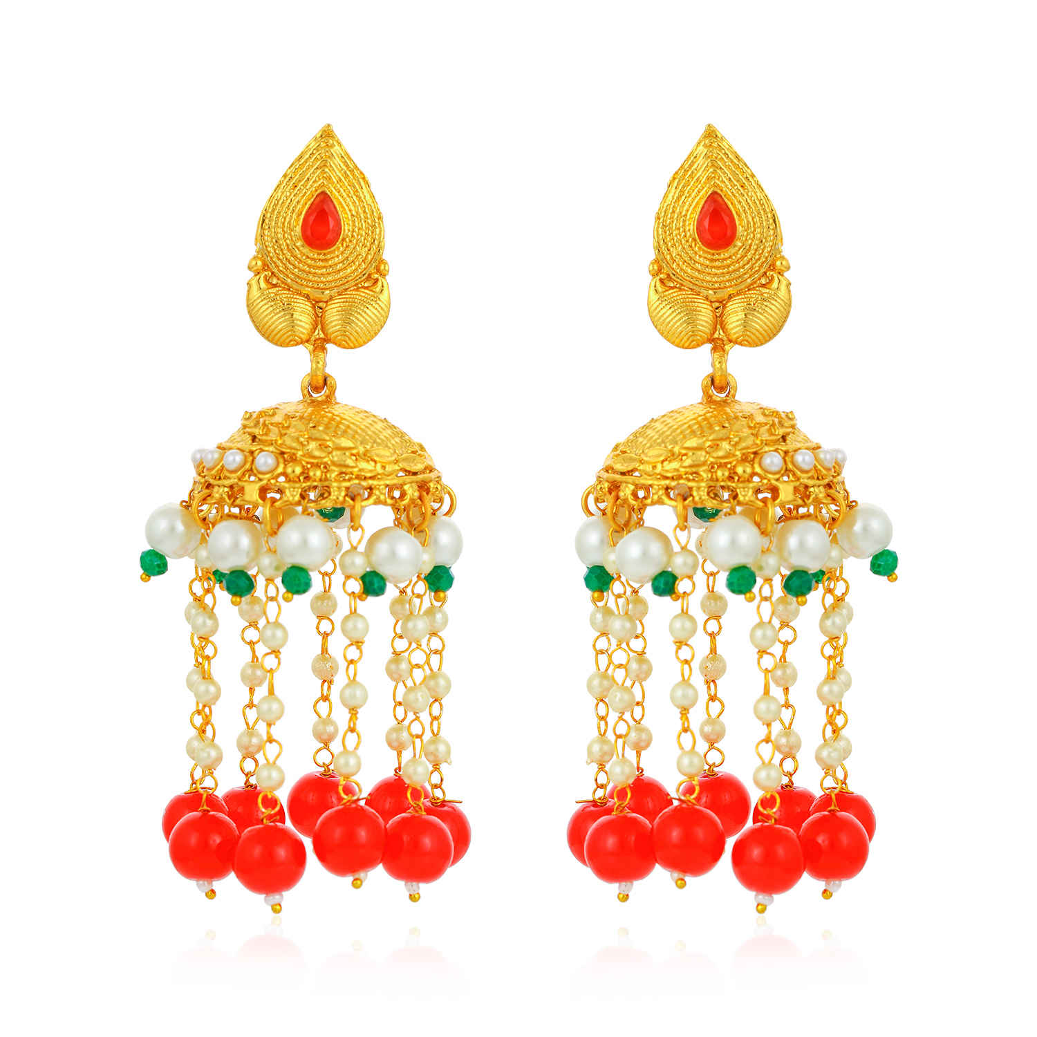 Buy Sukkhi Glistening Gold Plated Pearl Chandelier Earring for Women - E79171 - Purplle