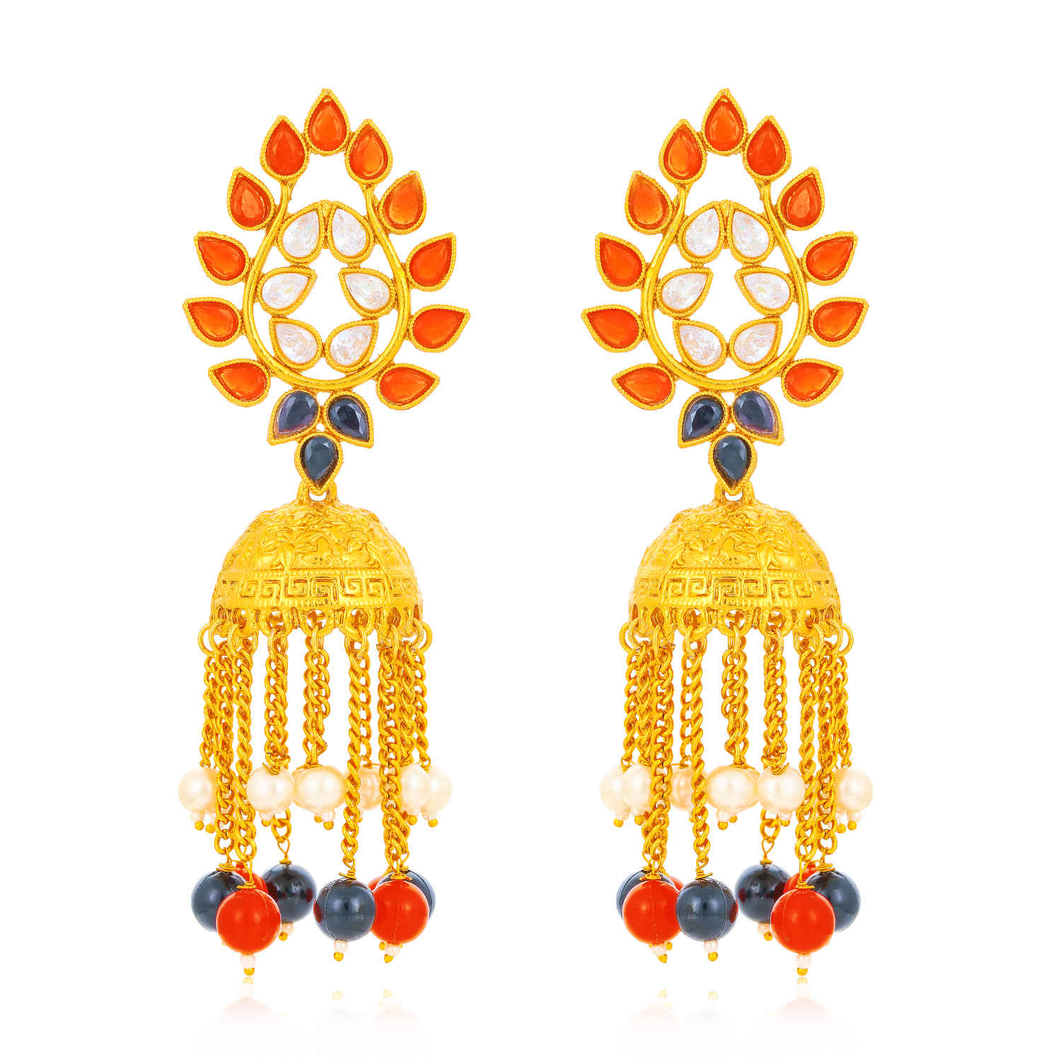 Buy Sukkhi Glorious Gold Plated Kundan Chandelier Earring for Women - E79175 - Purplle
