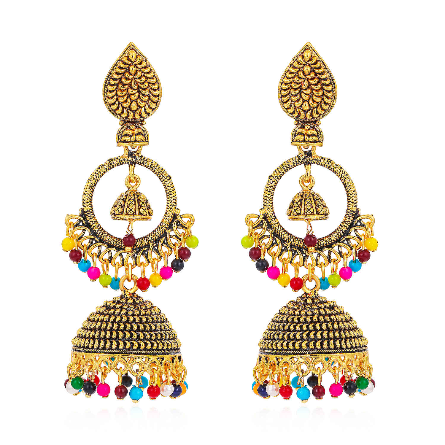 Buy Sukkhi Stunning Gold Plated Colourful Jhumki Earring for Women - E80673 - Purplle