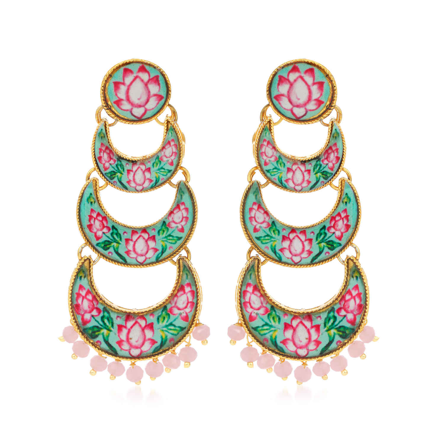 Buy Sukkhi Fashionable Gold Plated Lotus Chandelier Earring for Women - E82889 - Purplle