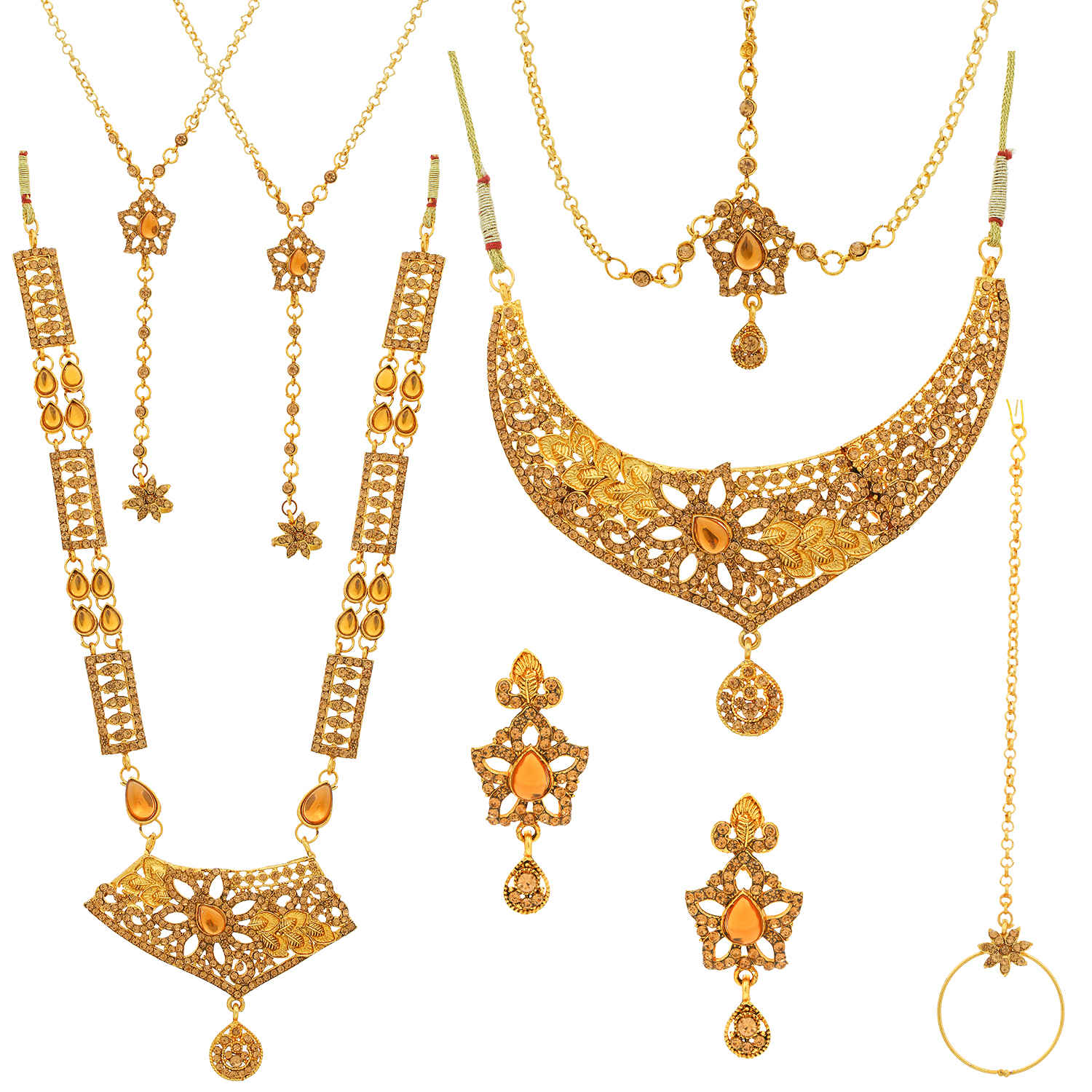 Buy Sukkhi Modern Gold Plated LCT Stone Choker Dulhan Set for Women - N80265 - Purplle
