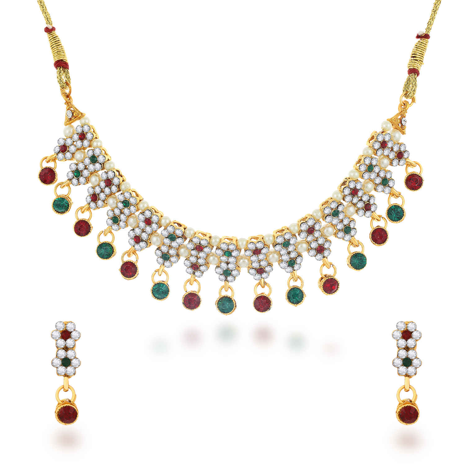 Buy Sukkhi Ravishing Gold Plated Colourful Choker Necklace Set for Women - N79396 - Purplle