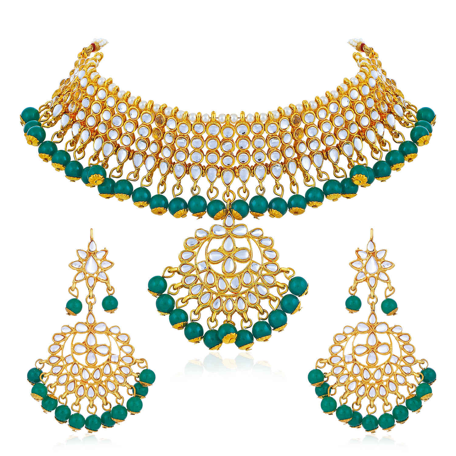Buy Sukkhi Artistically Gold Plated Kundan Choker Necklace Set for Women - N79400 - Purplle