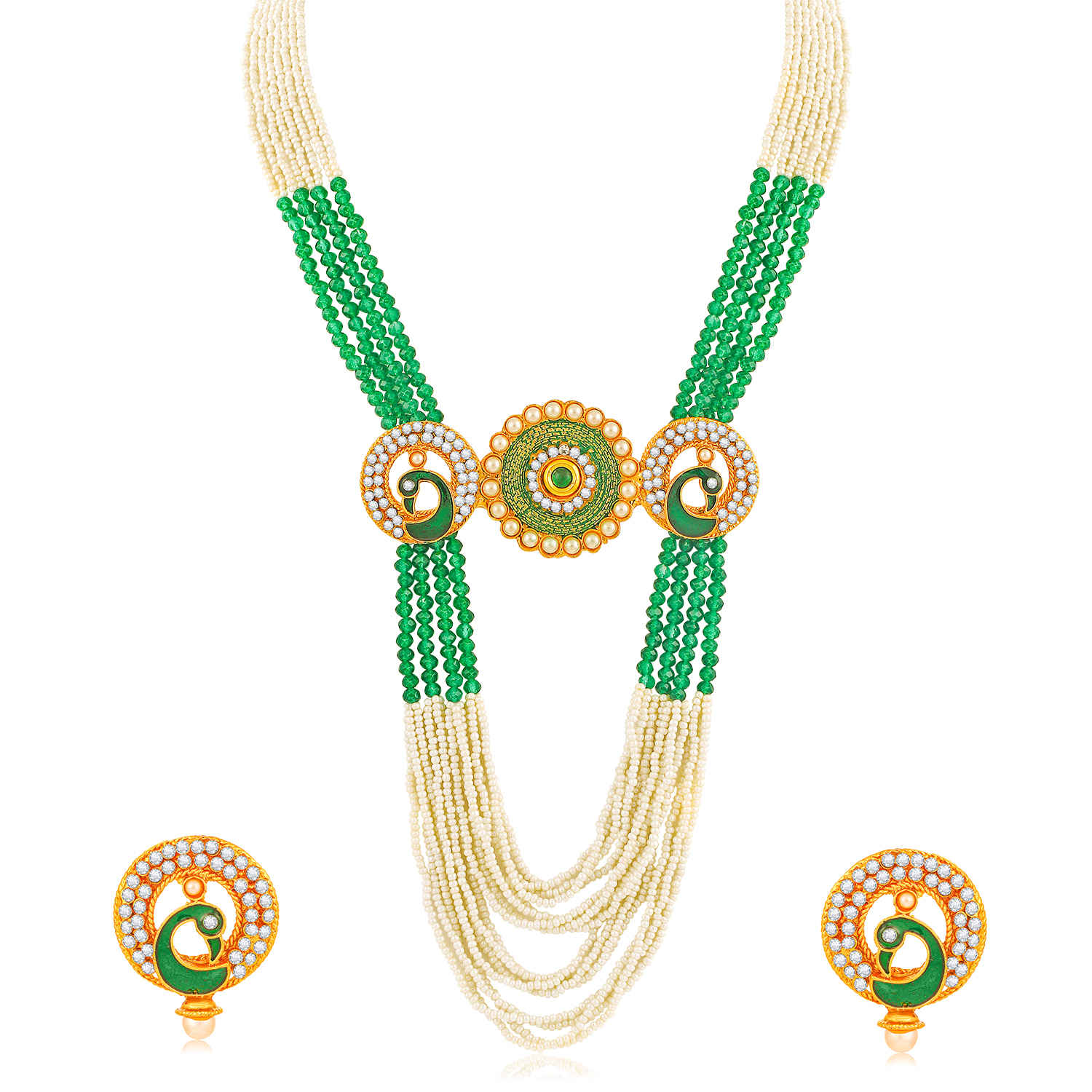 Buy Sukkhi Exotic Gold Plated Peacock Long Haram Necklace Set for Women - N79766 - Purplle