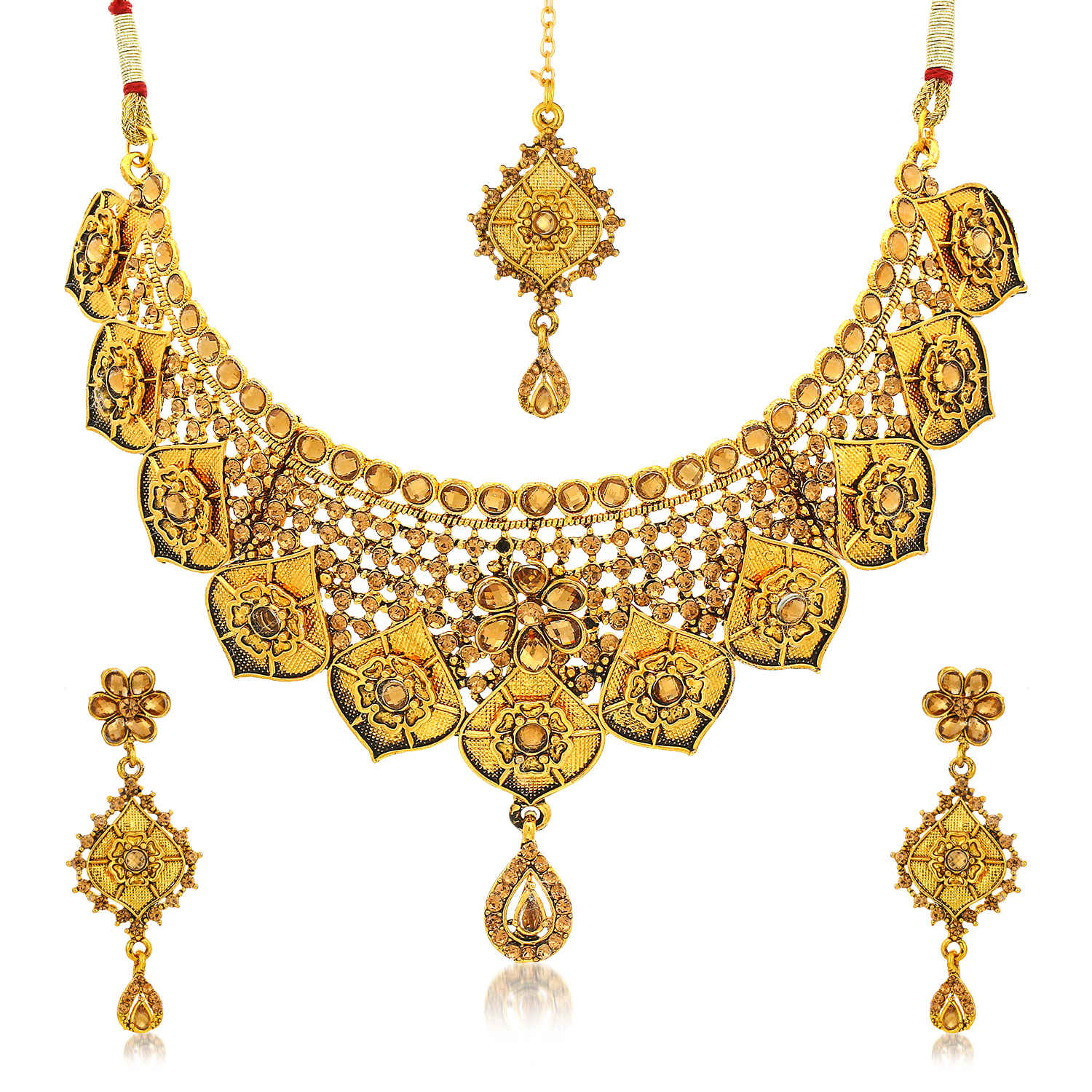 Buy Sukkhi Attractive Choker Gold Plated Necklace Set for Women - N80108 - Purplle