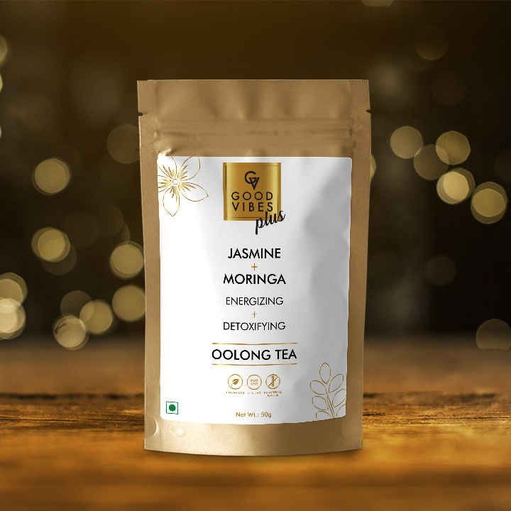 Buy Good Vibes Plus Energizing + Detoxifying Oolong Tea - Jasmine + Moringa (50 gm) - Purplle