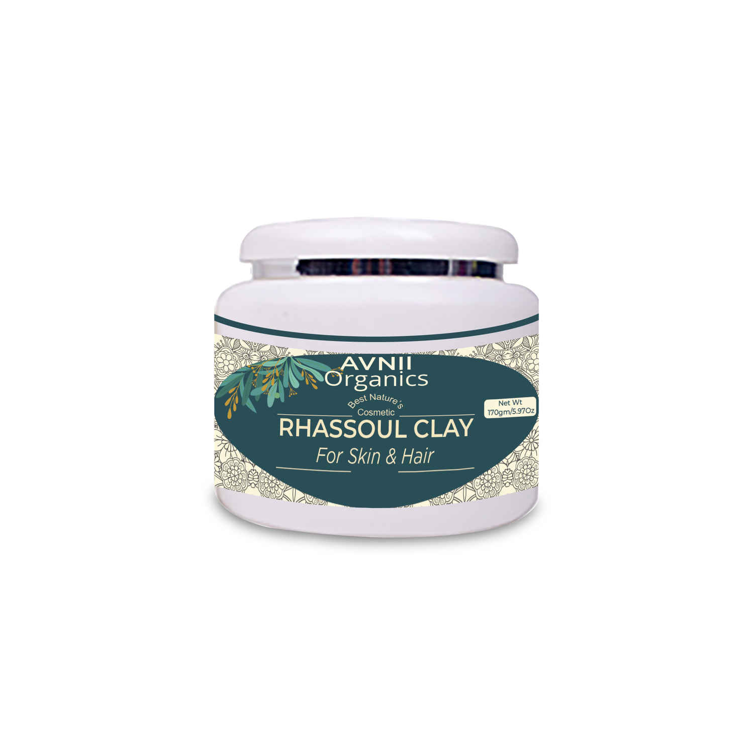 Buy Avnii Organics Rhassoul Clay Powder Great For Oily to Normal Skin, Detoxifying Mask for Skin & Hair, Softening Mask, (170 g) - Purplle