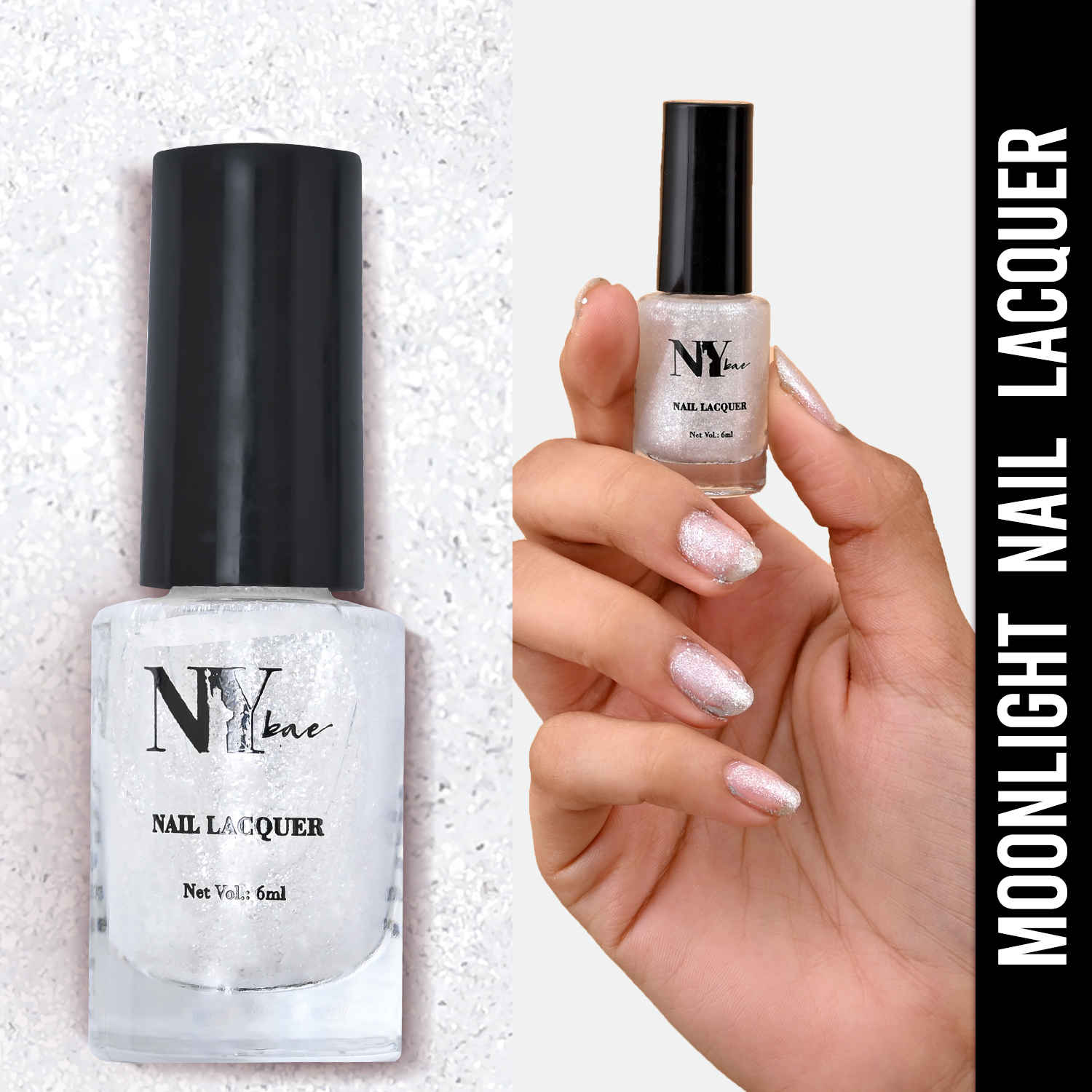 Buy NY Bae Nail Lacquer, Glitter | Shimmer Paint | Chip Resistant Polish | Highly Pigmented - Madison Square Moonlight 18 (6 ml) - Purplle