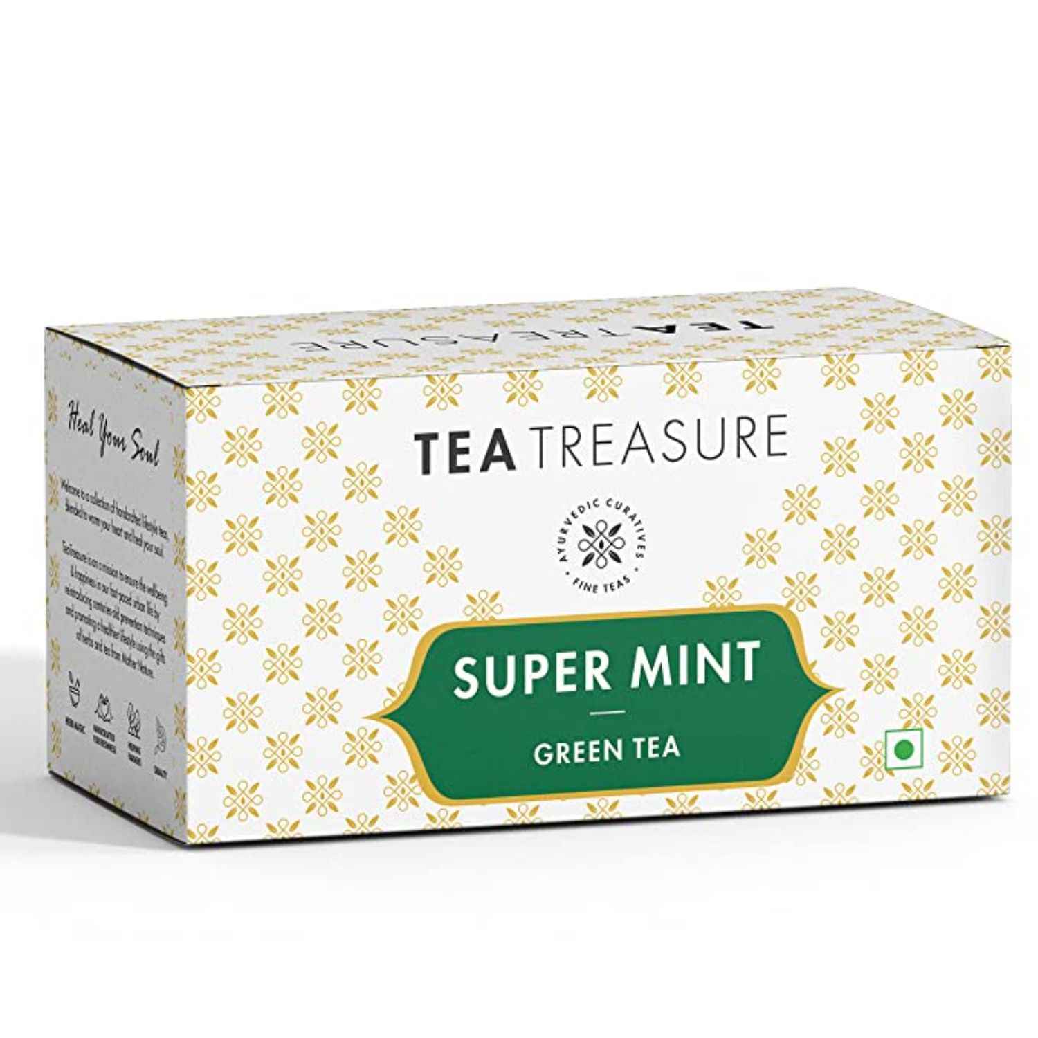 Buy Tea Treasure Super Mint Green Tea - Antioxidants Rich, Refreshing Tea - 1 Teabox (18 Pyramid Tea Bags) - Purplle