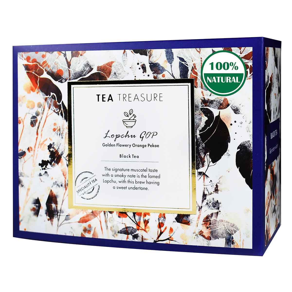 Buy Tea Treasure Lopchu Golden Orange Pekoe Darjeeling Black Tea - 1 Teabox (18 Pyramid Tea Bags) - Purplle