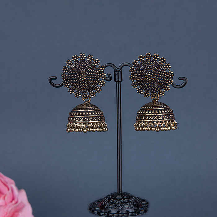 Buy Queen Be Antique Floral Jhumki - EJ19001 - Purplle