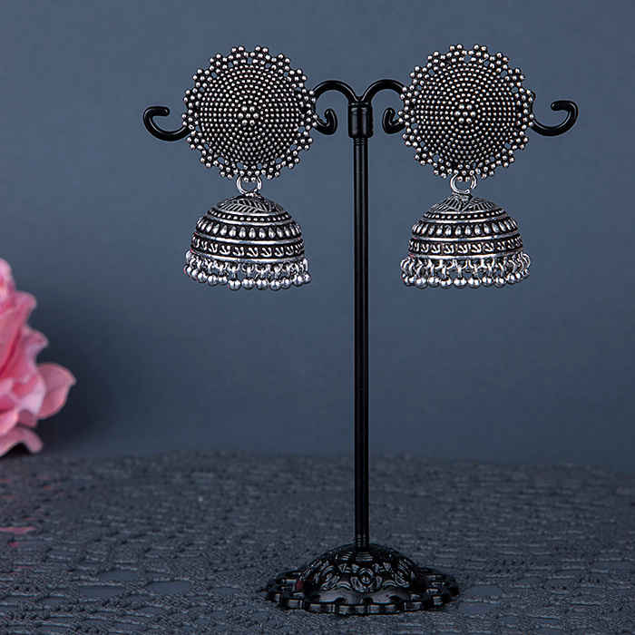 Buy Queen Be Oxidised Floral Jhumkis - EJ19002 - Purplle