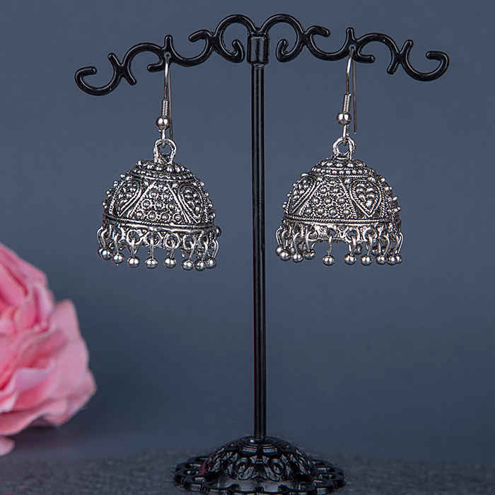 Buy Queen Be Oxidised Indian Traditional Jhumki - EV19045 - Purplle