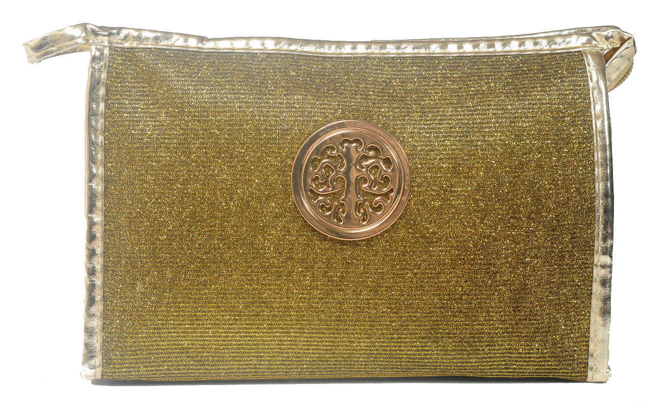 Buy Bonjour Paris Coat Me Women's Multi Purpose Makeup Bag / Vanity Pouch / Travel Kit / Cosmetic Bag Organiser (Gold) - Purplle