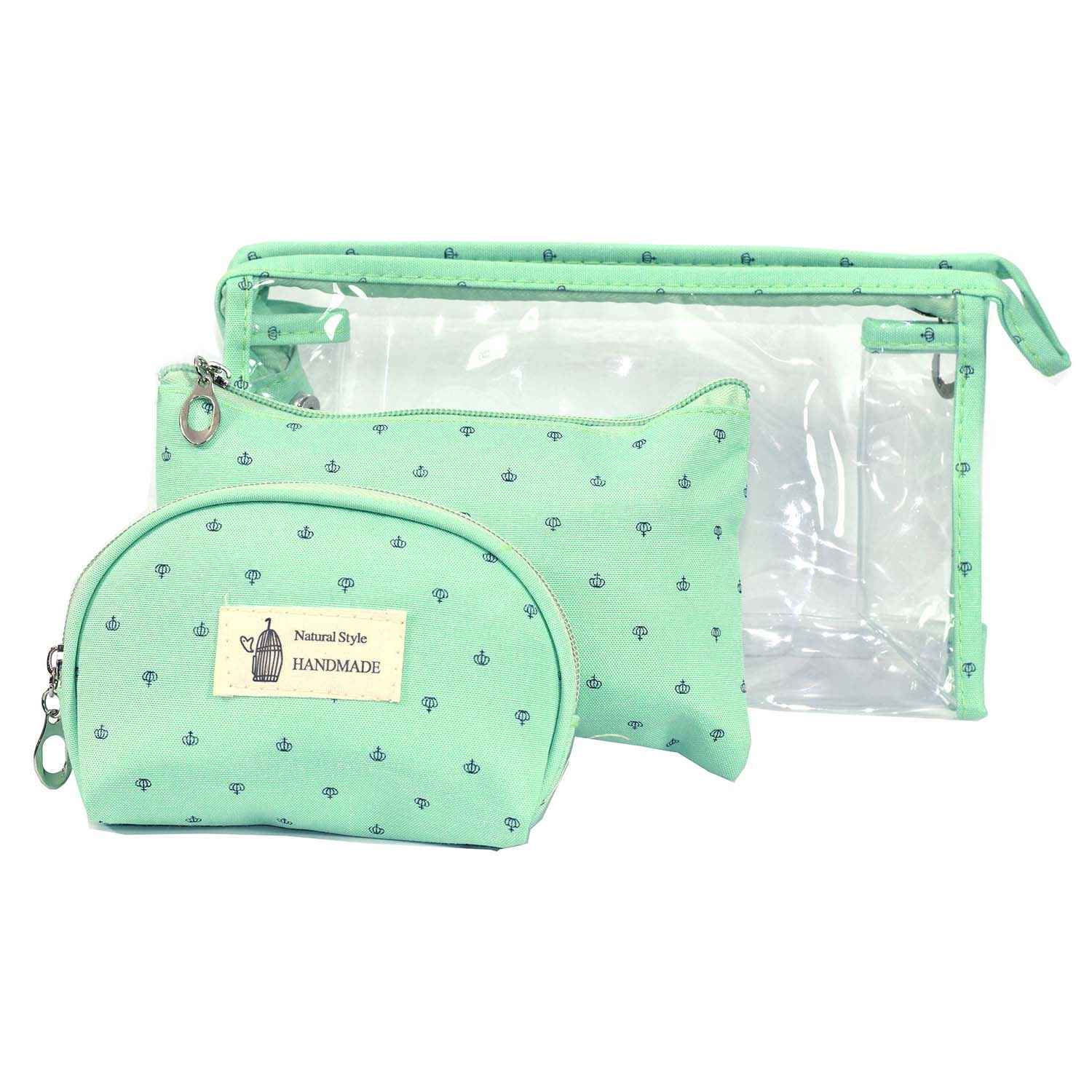 Buy Bonjour Paris Coat Me 3 pc Women's Multi Purpose Makeup Bag / Cosmetic Pouch - Green - Purplle