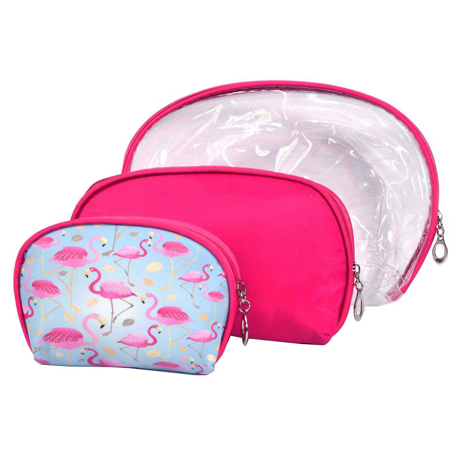 Buy  Bonjour Paris Coat Me 3 pc Women's Cosmetic Bag / Makeup Pouch / Toiletry Kit - Pink - VPB11-RED - Purplle