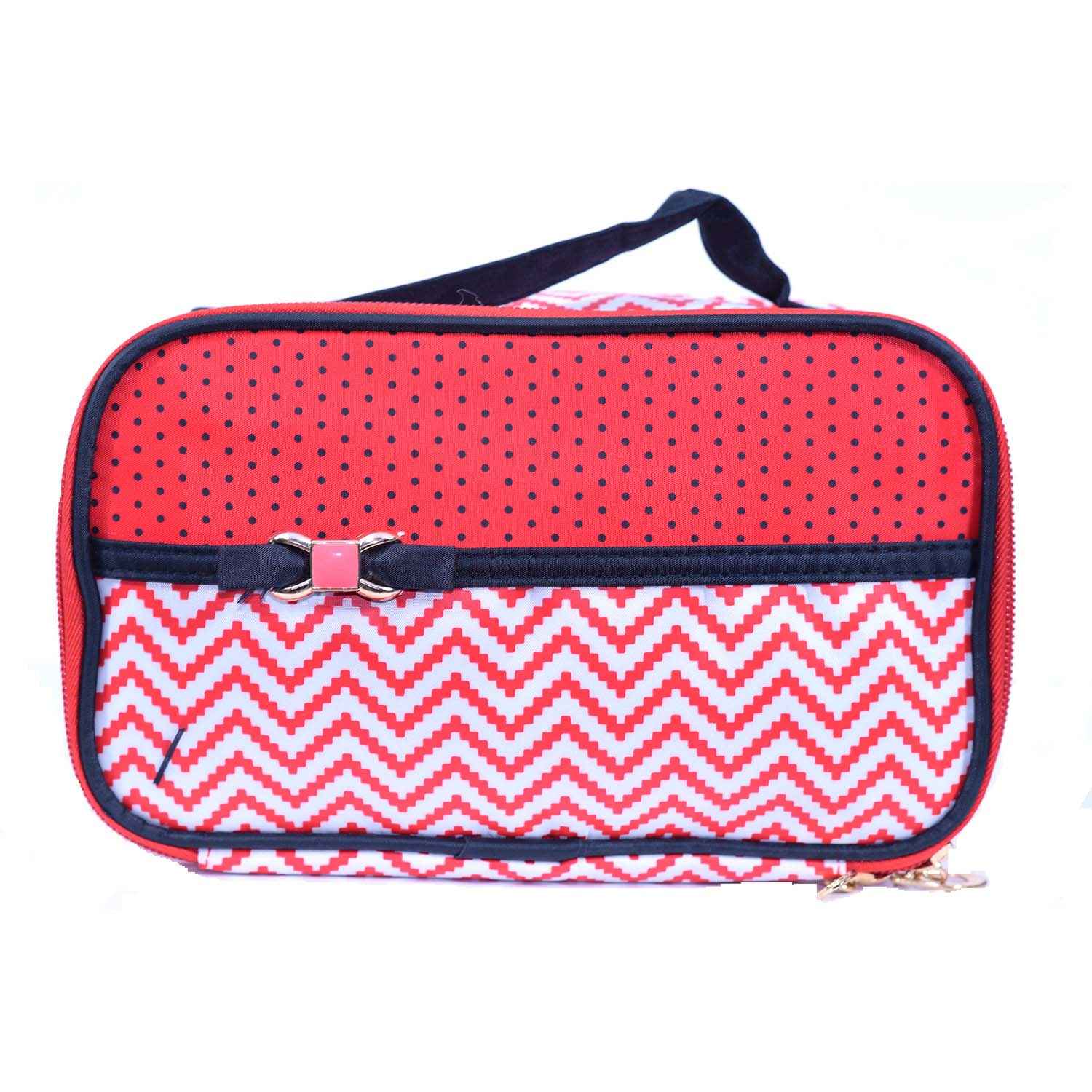 Buy Bonjour Paris Coat Me Ladies Multi Purpose Cosmetic Pouch / Makeup Kit - Red - Purplle